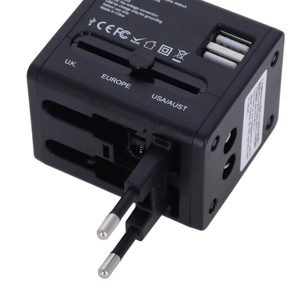 gowell International Adapter Plug Power Strip with 2 USB Compatible with and Charging in the and Taiwan Ports, Multi-Purpose Adapter, Outlets,