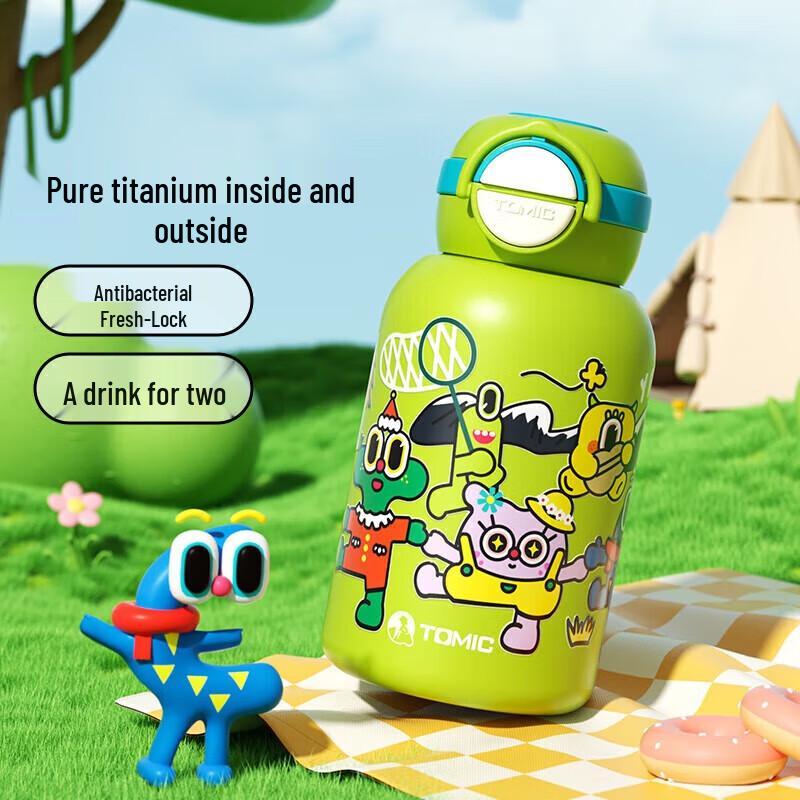 TOMIC Pure Titanium Antibacterial Children s Thermos with Straw