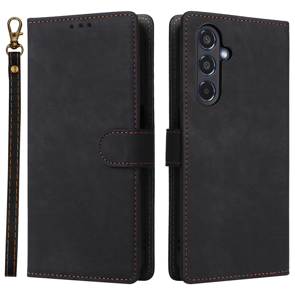 For Samsung Galaxy M35 5G Case with Strap RFID Blocking Leather Flip Phone Cover