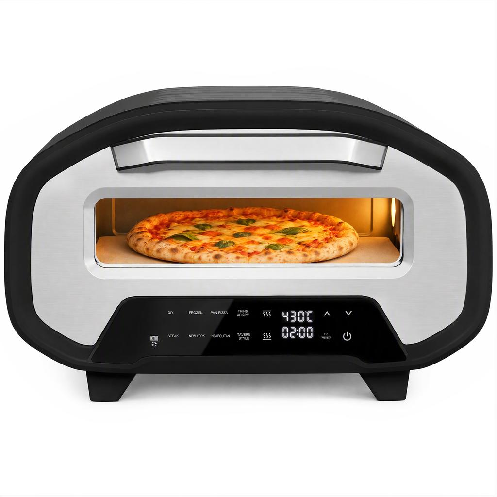 Pizza Oven for Indoor Use, 12 Inch Electric Pizza Oven with 8 Programs, 430 Degrees C, Timer, Ceramic Stone, 2200 W