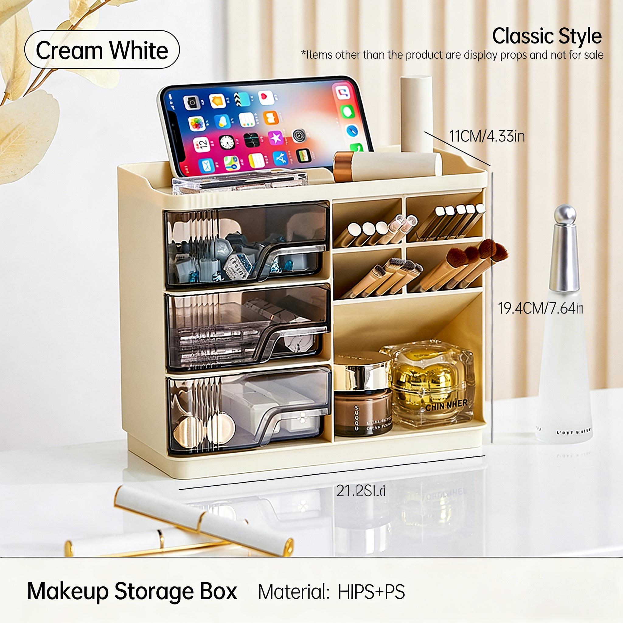 

Makeup Organizer with Drawers for Vanity, Spacious Cosmetic Display Case, the Perfect Storage Solution for Your Beauty Essential бежевый