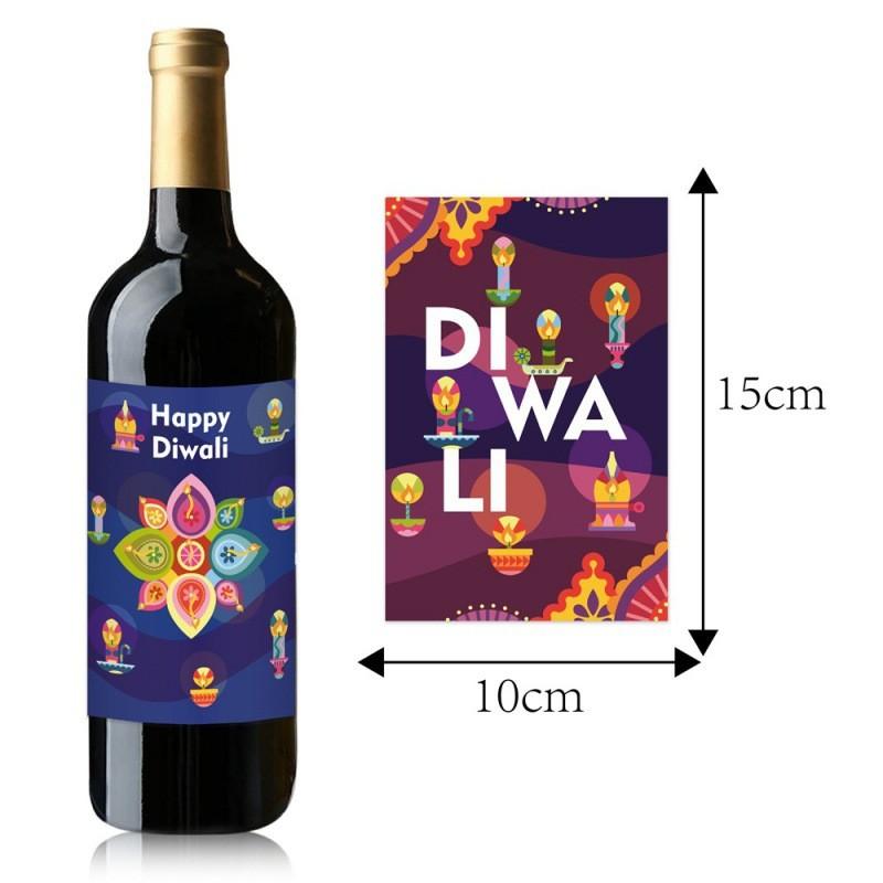 Diwali Decals Bottle Cultural Gala Event Decor Gift Wrapping Indian Festivals