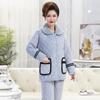 ROMON Women's Three-Layer Quilted Flannel Pajama Set