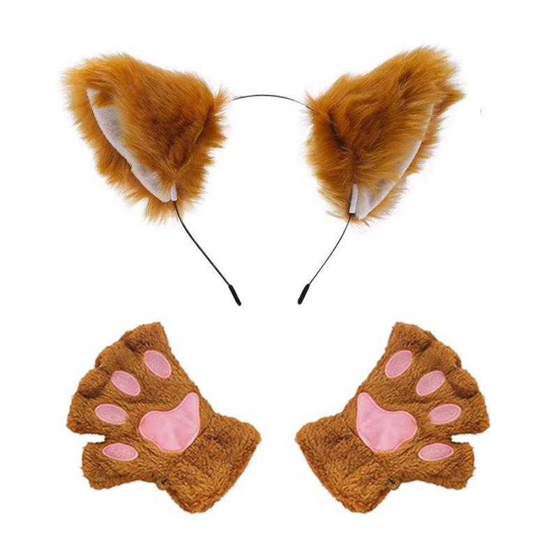 Cat Ear Bell Headband & Choker Set with Tail - Halloween Party Accessories