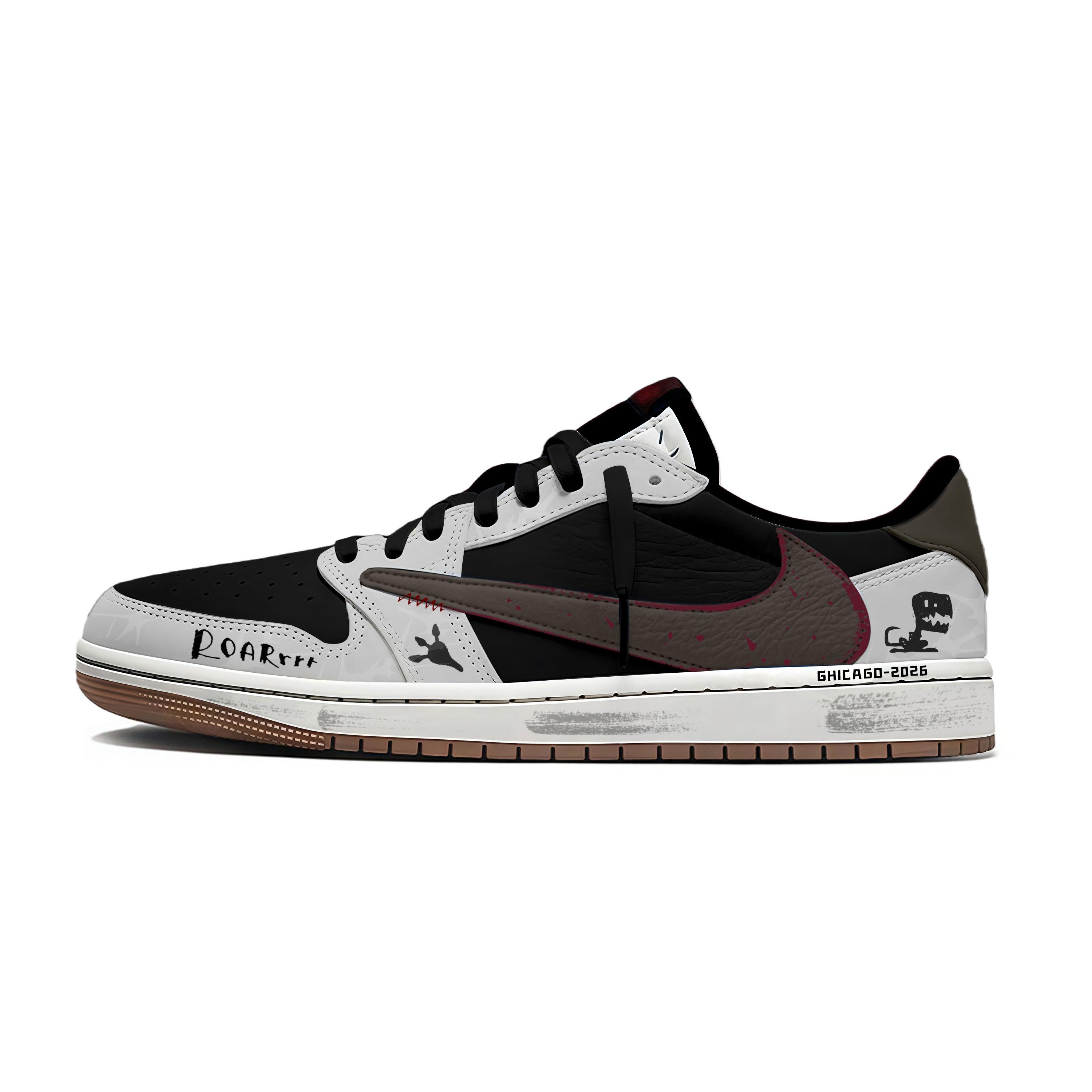 

Travis Scott x Jordan Air Jordan 1 Cool Black Gray Mark Travis Scott X AJ1 Low Cushioning Low top DZ4137-700(Team1698-) 43