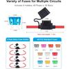 Inline Fuse Holder 12V/24V Waterproof, 4 Pack Heavy Duty 12AWG Automotive Blade Fuse Block For Car Truck Marine Boat RV, Complete Kit With 40Pcs