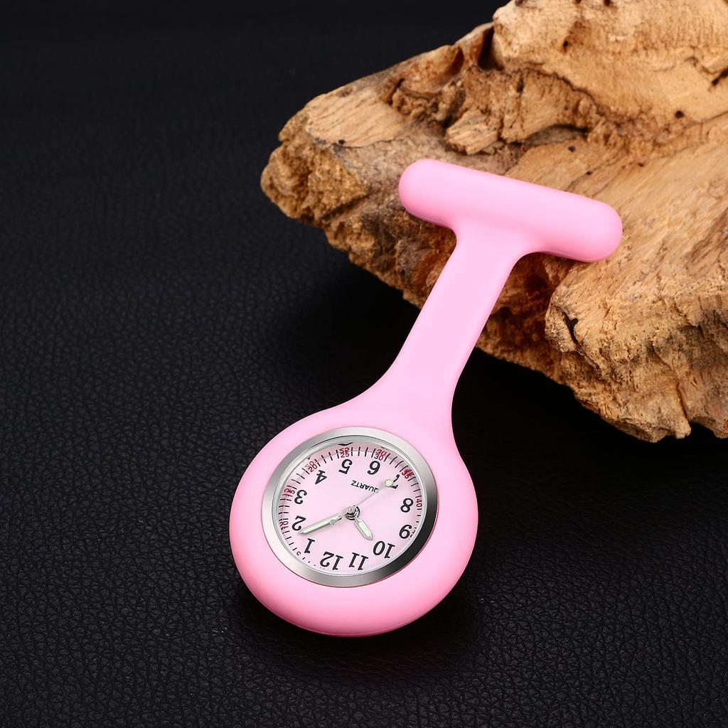 Nurse Watch with Second Hand, Reverse-Flip Silicone Analog Watch with Safety Pin, Cute, Perfect for Caregivers and Nursery Teachers