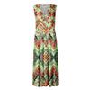 Women's Long Dress Maxi Dress Casual Dress Summer Casual Sleeveless V Neck Boho Waist Retraction Printed Dress