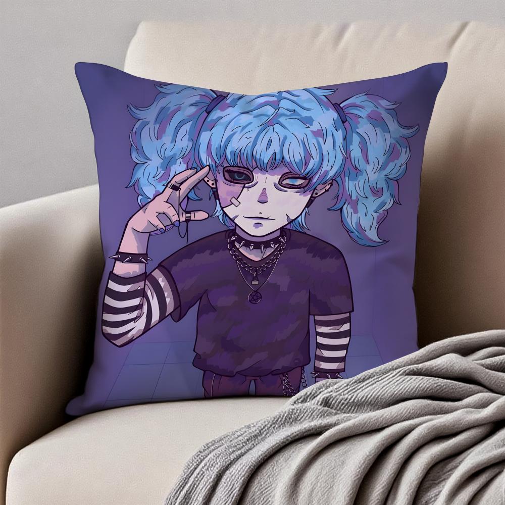 Eerie Indie American Video Game SSally Face Cushion Cover Pillowcase Antidustmite Invisible Zipper Short Plush Sofa Cushion
