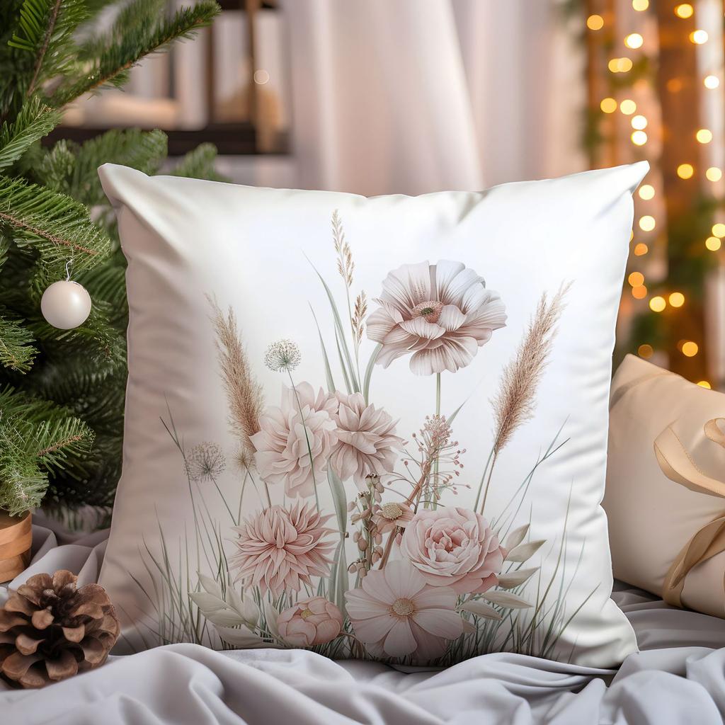 New Spring Flower Pillowcase Simple Small and Fresh Light Luxury Home Living Room Sofa Cushion Pillowcase