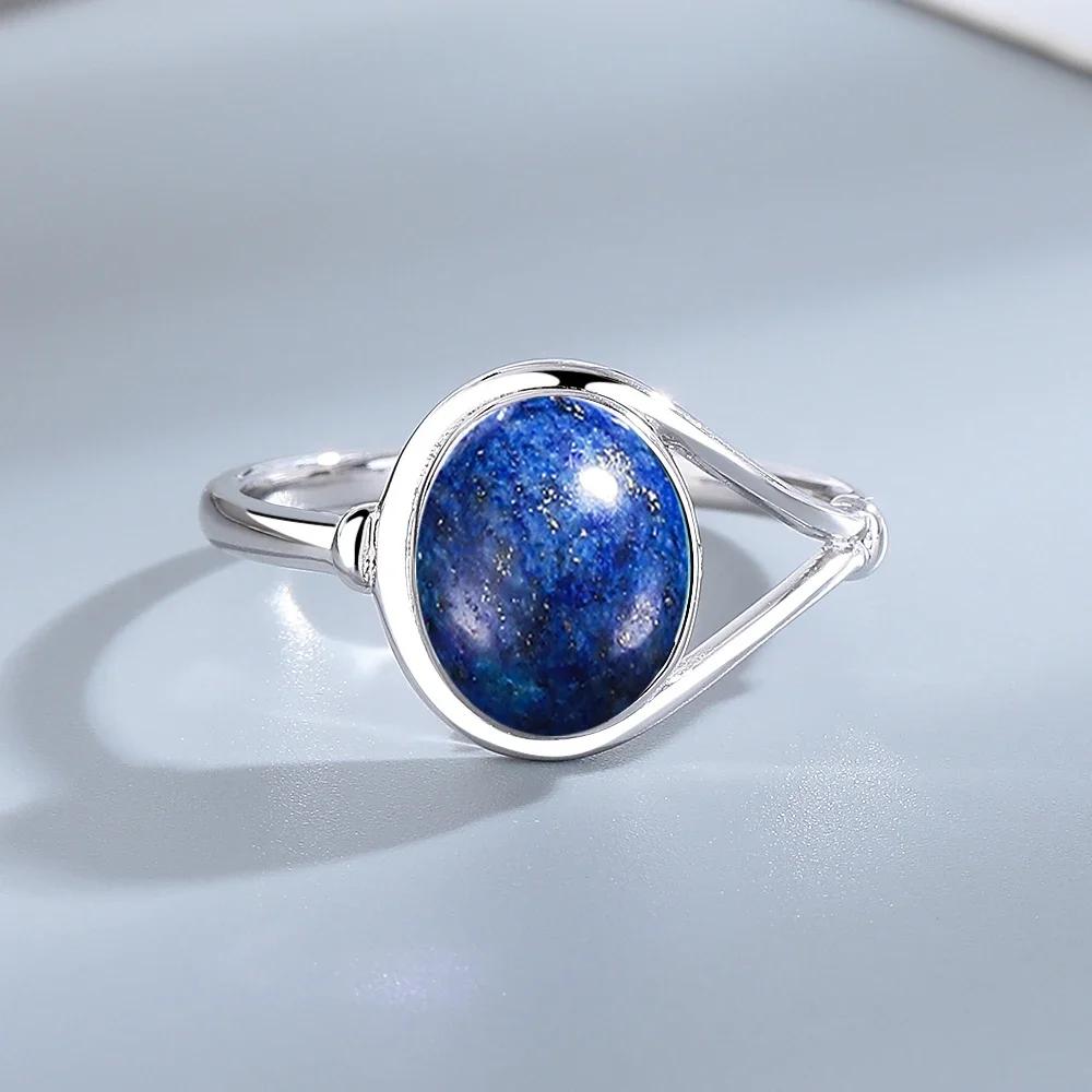 925 Silber Natursteinringe Mit Amethyst Einfacher Lila Ovaler Ring 8*10mm Feiner Schmuck Geschenke für Freundinnen für Frauen