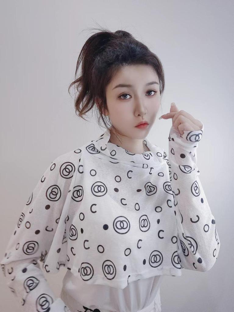 Women's UV Protection Shawl with Integrated Long-Sleeve Covers and Face Mask for Sun Protection