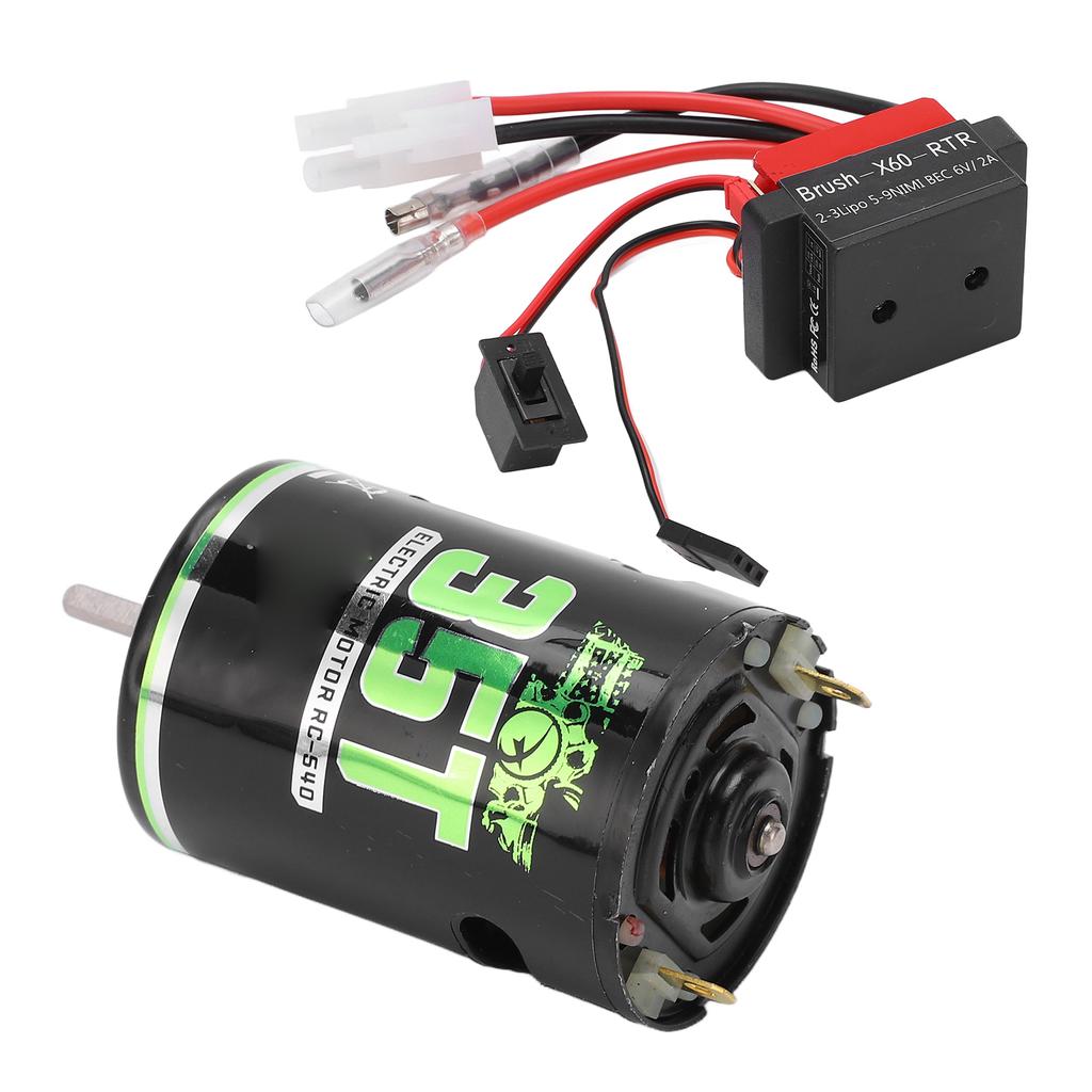 Brushed Motor 540 High Torsion Low Noise Dual Operation Mode Low Voltage Protection Brushed Motor 360A ESC for RC SUV35T