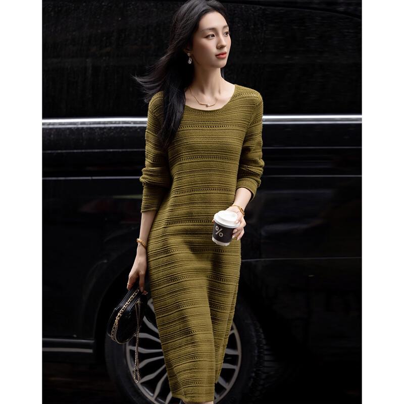 Demana French Retro Breathable Knit A-Line Dress