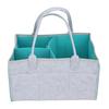 Babywindel-Organizer Mehrere Fächer Mama Handtasche Filz Reise Make-up Halter(Hellgraugrün )