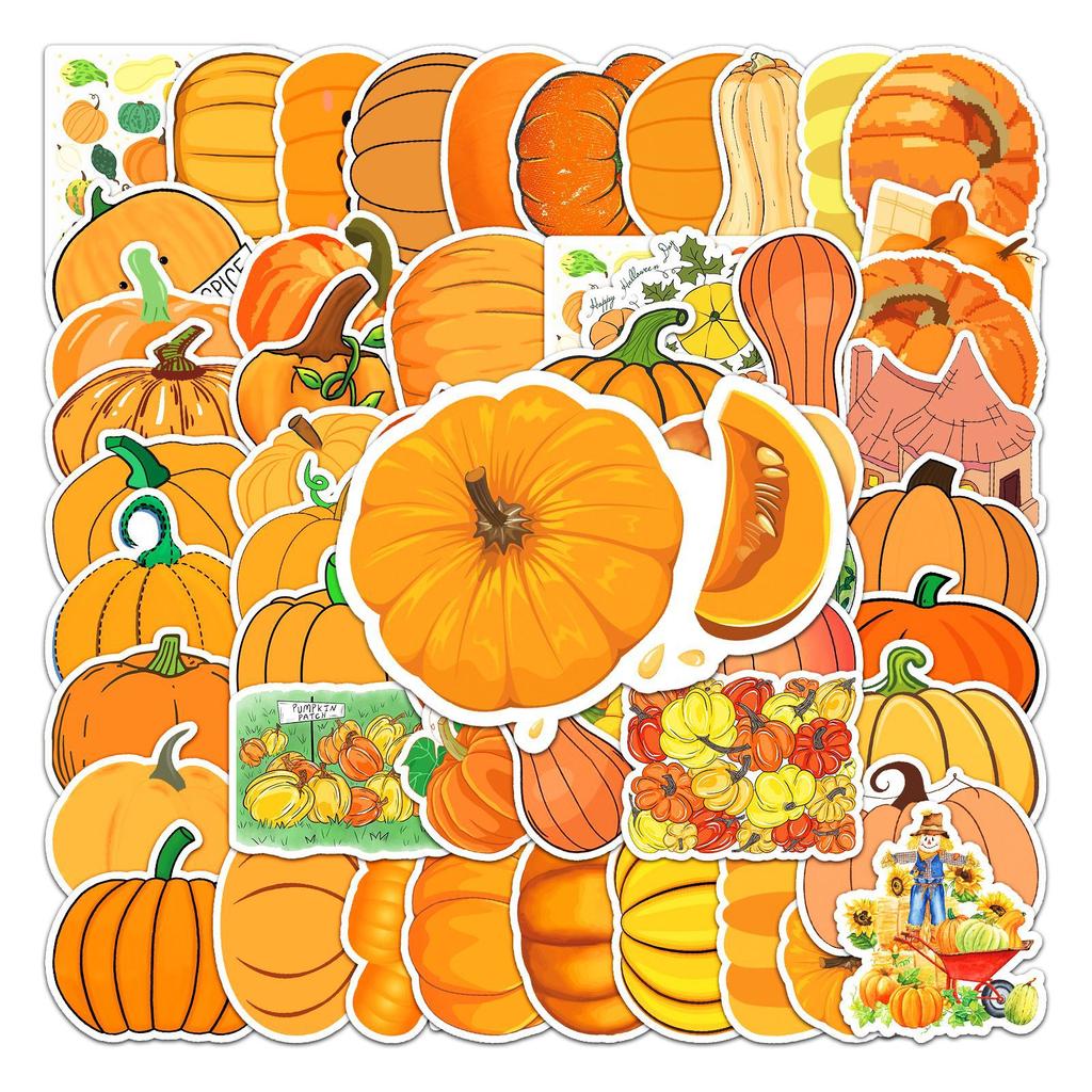 50 Pumpkin Doodle Personalized Cartoon Small Fresh Plant Creative DIY Skateboard Luggage Stickers Waterproof