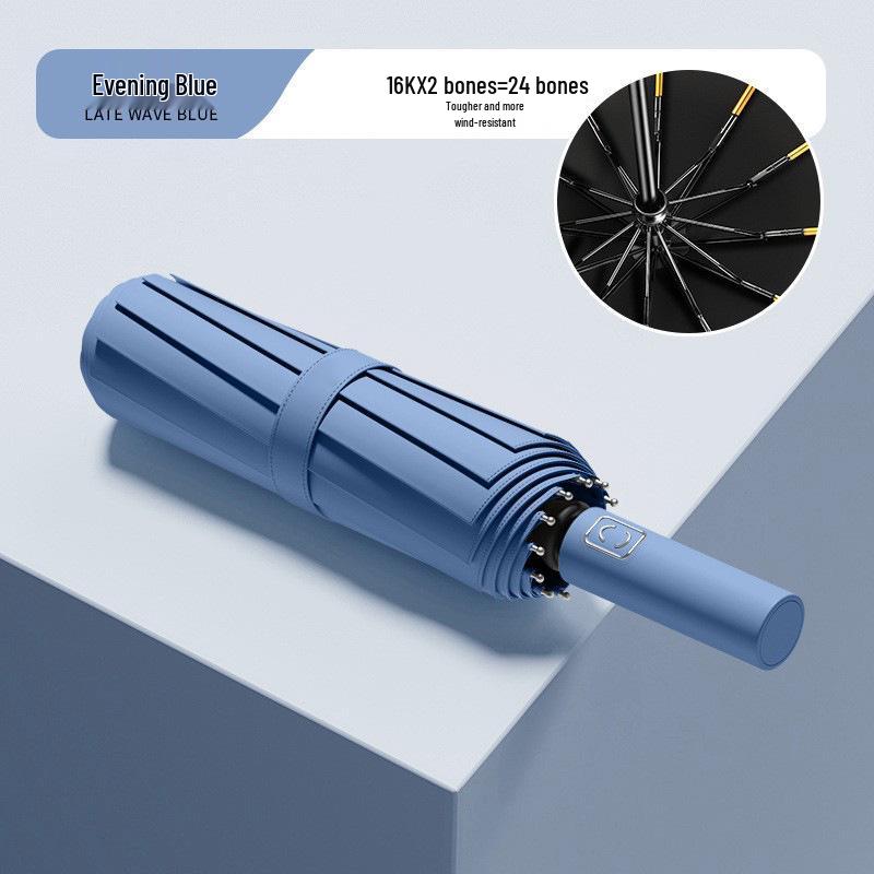 Extra Large Reinforced Automatic Sun & Rain Umbrella with Anti-UV Sunshade and Logo Print