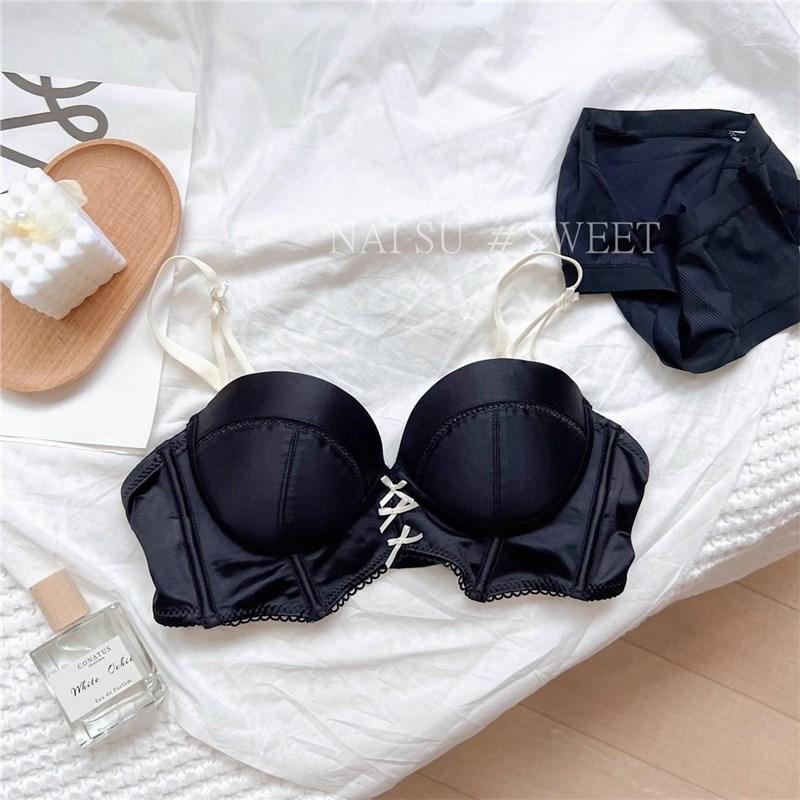 Pure Desire Girl Red Underwear Small Chest Push Up To Show Big Sexy Side Breasts Bra Set