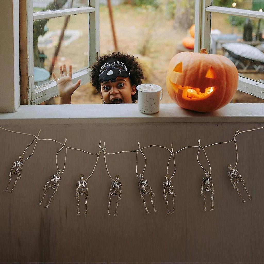 Halloween Skeletons Life Size, Halloween Skeleton Decorations - Props Trick Supplies Life Size Skeleton With Hangings Rope For Halloween Party Decorat
