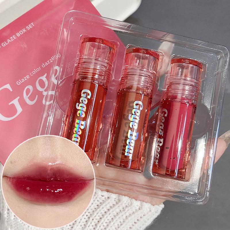 

Moisturizing Mirror Lip Gloss Set Non-stick Cup Water Light Jelly Liquid Lipstick Lasting Red Juice Lips Tint Makeup Cosmetics