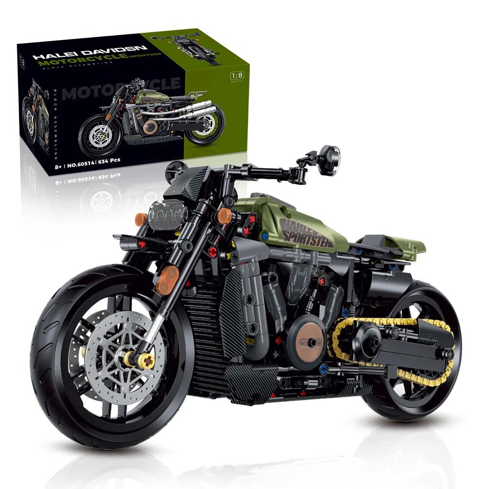 Non-Toxic Technical Motorcycle Building Blocks 1:8 Scale Model Kit For Kids/Adults Road Racer Bricks Toys (Halloween/Birthday Gift)