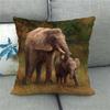 Cute Elephant - African Wildlife Digital Printing Short Plush Pillow Covers For Car Sofa Office Cushion Cover Home Goods