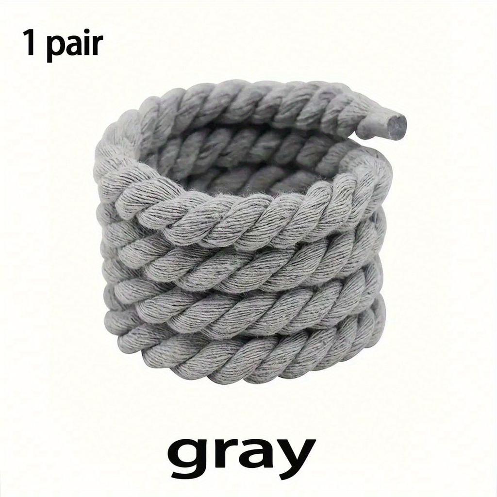 1pair Round Rope Shoelaces For Canvas Shoes, Skate Shoes, Sneakers Decoration