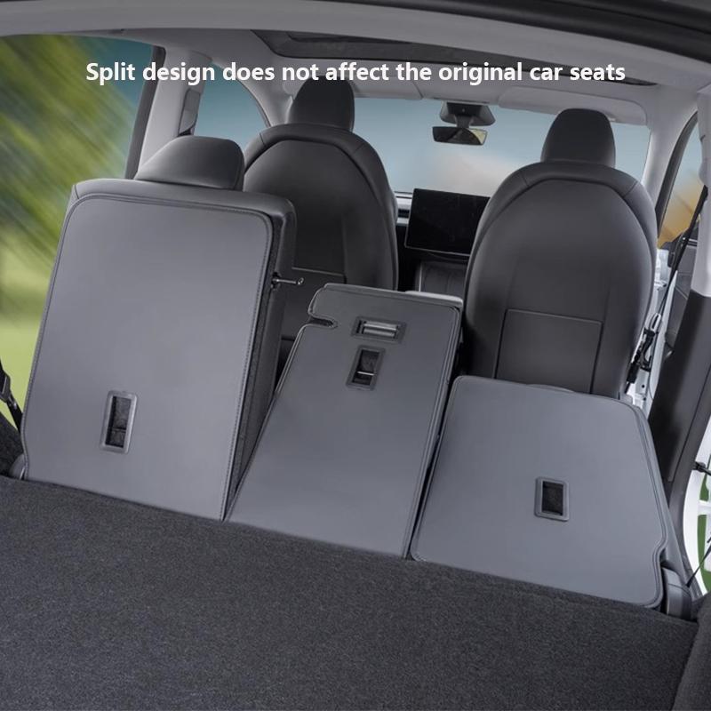 Rear Seat Back Cover For Tesla Model Y Juniper / Launch Leather Backrest Protector All Weather Split Cargo Liner Anti-dirty Pads