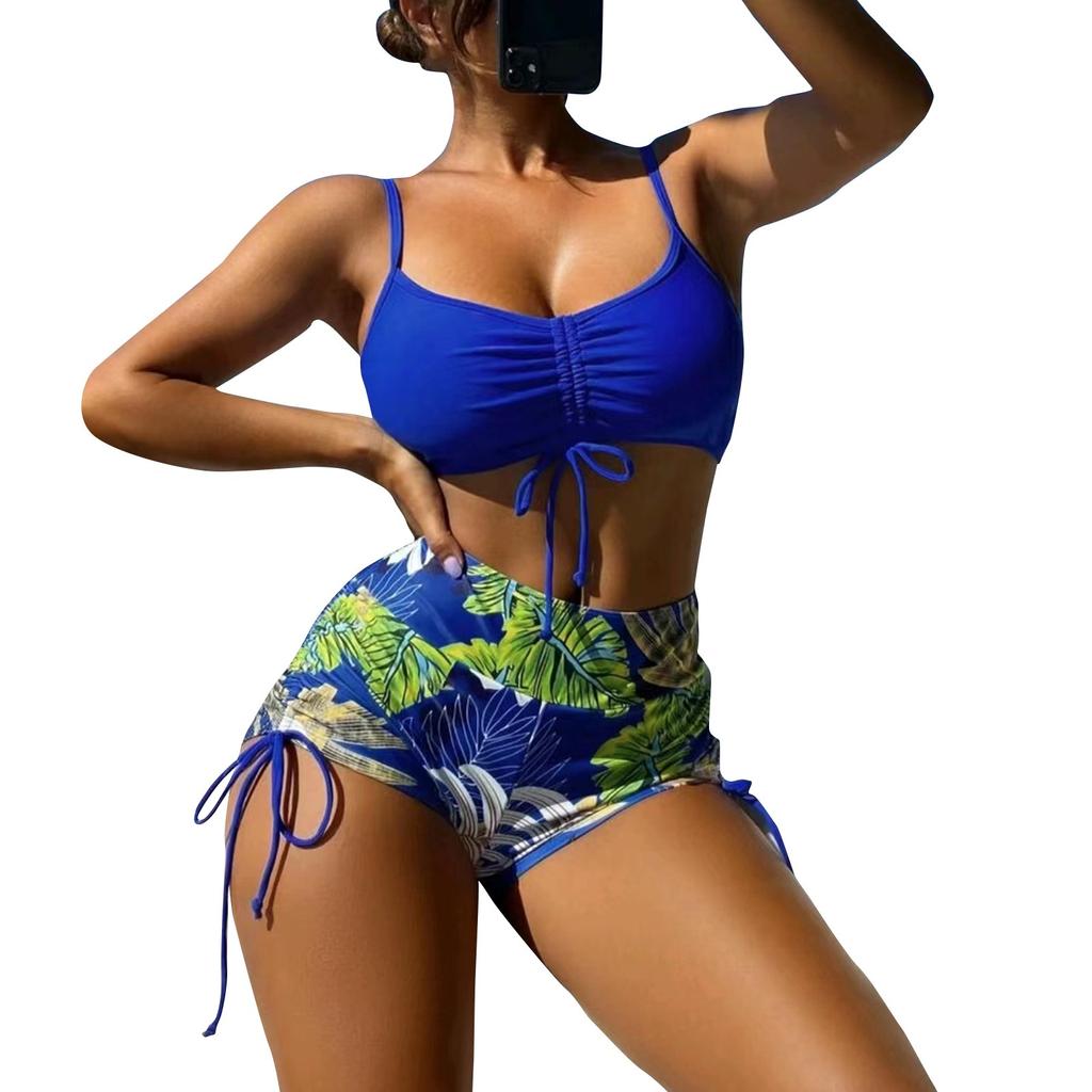 Women's Fashionable Beach Sexy Multi-color High Waisted Bikini Swimsuit