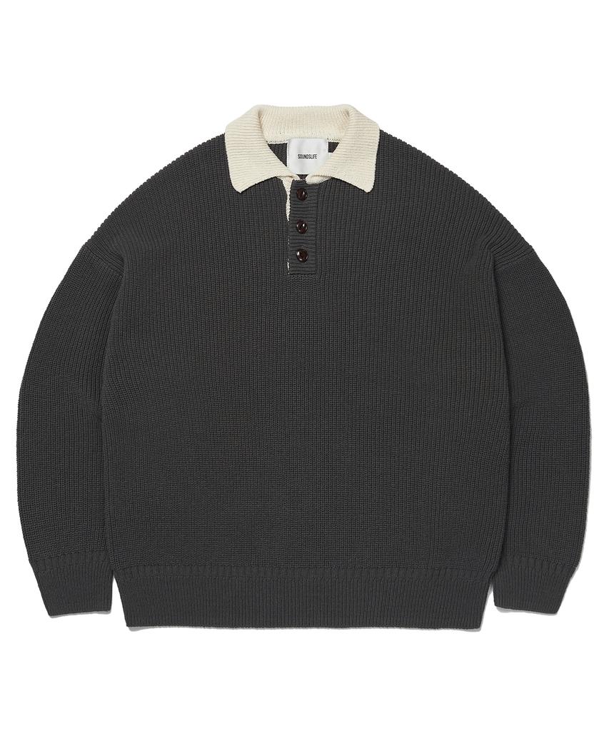 SOUNDSLIFE Heavy Cotton Rugby Knit Charcoal
