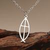 Dawapara Ichthys Poisson-Poisson Croix Collier Abondance et Foi Protection Amulette Acier Inoxydable Bijoux de Prière Chrétienne