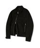 Ironyporno Whiteline 86-Iro237 Biker Collar Suede Jacket Black