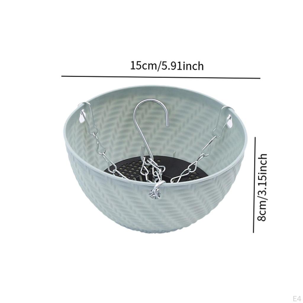 Hanging Baskets Flower Pots Garden Decor with Drainage Hole Plant Chain Hook, for