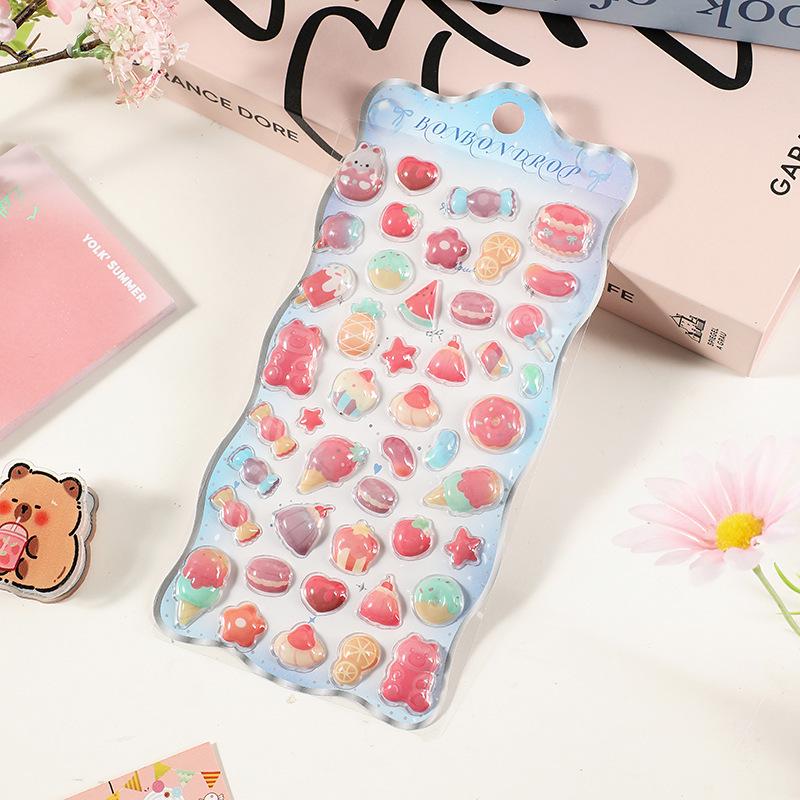 3D Crystal Diamond Cartoon Stickers for Kids - Cute, Decorative & Embossed for Girls