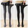 Plus-Size Fleece-Lined Non-Slip Thigh-High Socks for Women - Extra Thick, Over-the-Knee, Ideal for Autumn/Winter