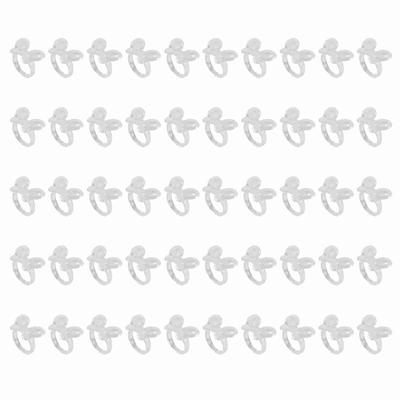 50PcsSet Nail Chart Ring Manicure Makeup Fake Tip Gel Color Display Tool (Clear Butterfly)