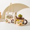 Apple Tree Girl Ceramic Vintage High Value With Lid Spoon Office Water Cup Coffee Cup Breakfast Cup