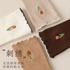 Socks, Women'S Double-Needle Cotton Socks, Medium Socks, Xiaohongshu Explosive Tulip Flower Socks, Embroidered Cotton Socks