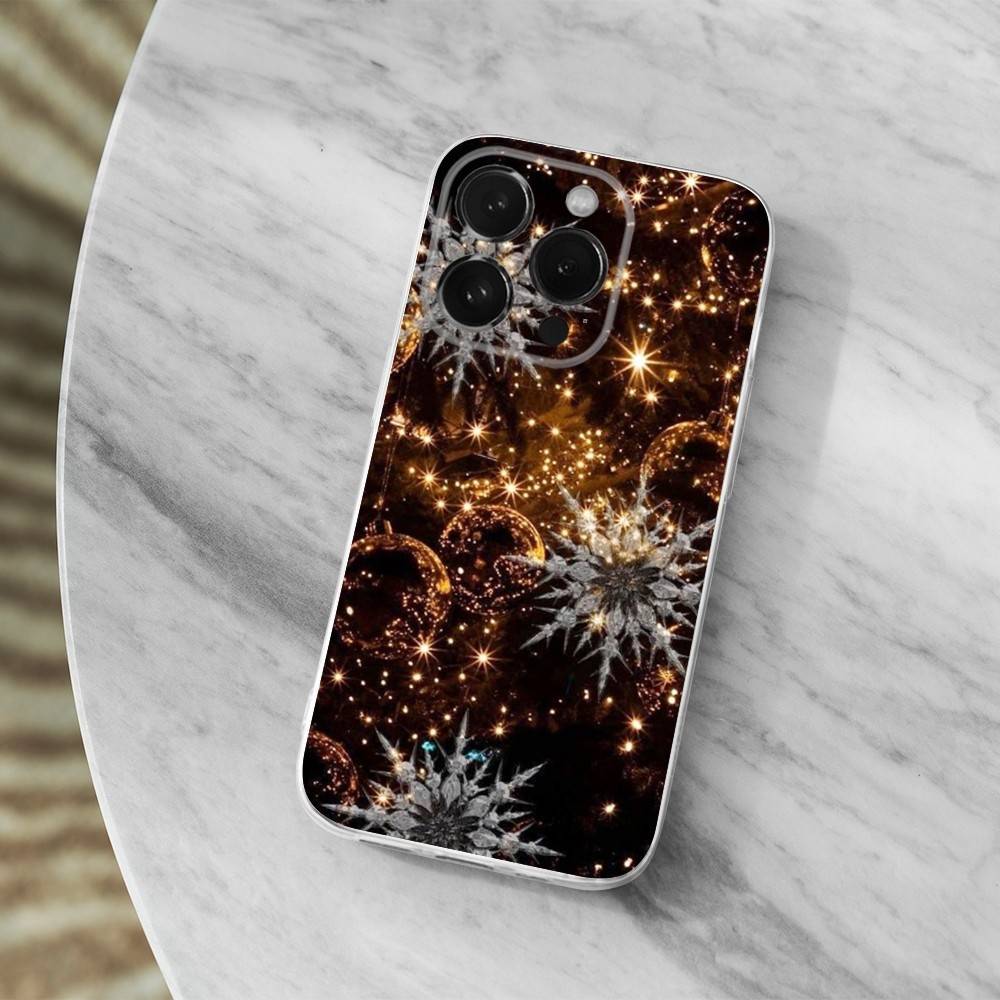 Snowflakes Art Christmas Case For iPhone 15,11,12,13,16,14,17,Pro,Max,Plus,SE,Mini,X,XS,XR, Transparent Soft Silicone