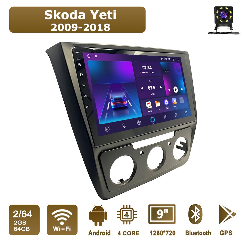 

Автомобильная магнитола Android Car-Play для Skoda Yeti 2009-2018 Мультимедийный плеер Головное устройство Стерео Навигация GPS BT WIFI, 2+64 ГБ чёрный