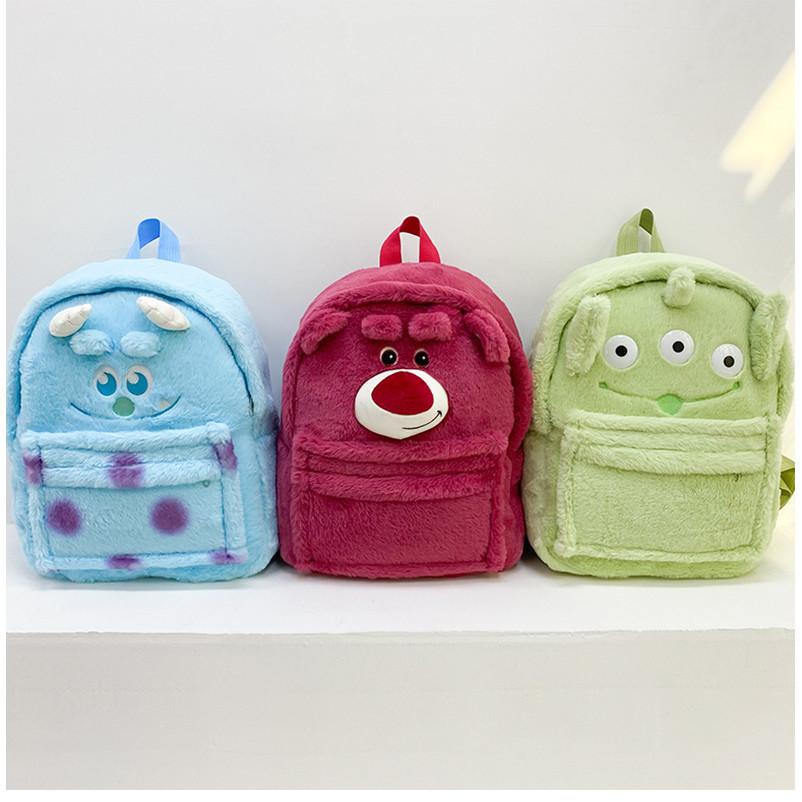 2023 New Summer Strawberry Bear Backpack Large Capacity Thickened Plush Cartoon Bag For Sweet Girls
