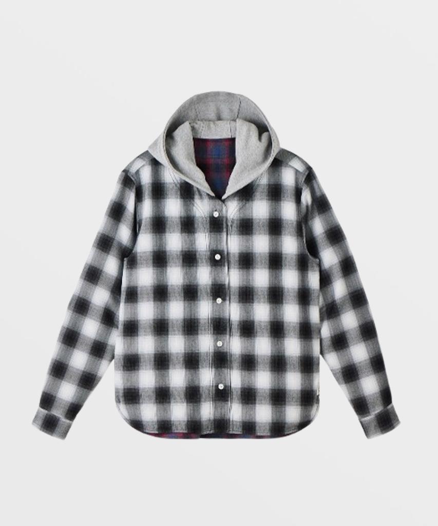 SAFARISPOT Cottage Reversible Hoodie Shirt Jacket (Black/Purple)