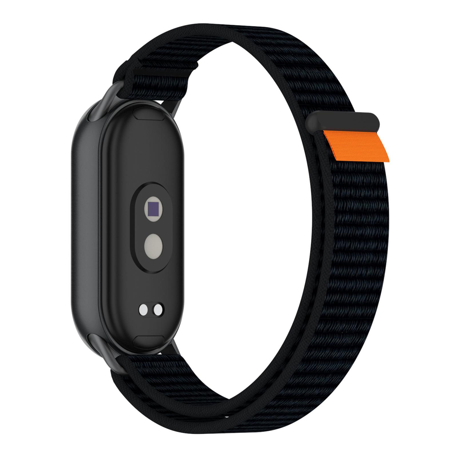 

Ремінець на зап ястя для Xiaomi Smart Band 10/9/8 Нейлонова петля на липучці з хвостиком Black