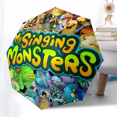 1pc My Singing Monsters Themed High-quality Umbrella,Automatic Opening and Closing Umbrella,Multi-functional Umbrella G0811347