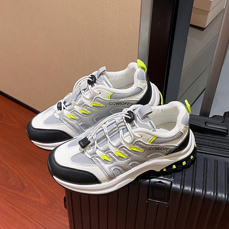 

Mesh breathable board shoes dad shoes women s 2024 spring and summer new non-slip mountaineering shoes versatile height-increasing casual sports shoes 35 белый