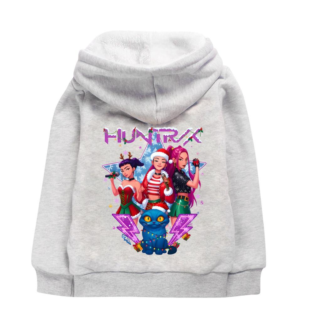 5088 Neujahr Weihnachten Kinder Mädchen Kpop Zoey Mira Rumi Print Langarm Samt Warme Jacke