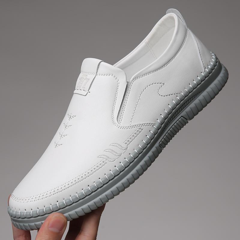 Fashion Spring Autumn Hot Selling High Quality Handmade Sole Loafers Simple Men's Leather Work Shoes Outdoor Leisure Men's Walking Shoes