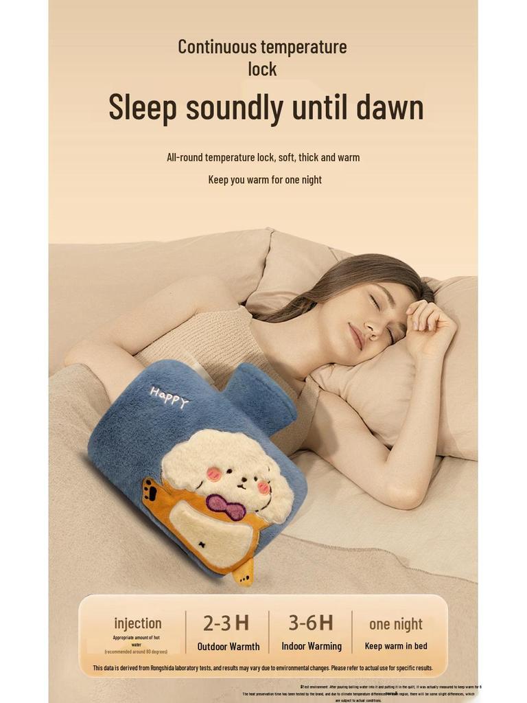 Thickened Water-Filled Hot Water Bottle & Hand Warmer with Removable Cover