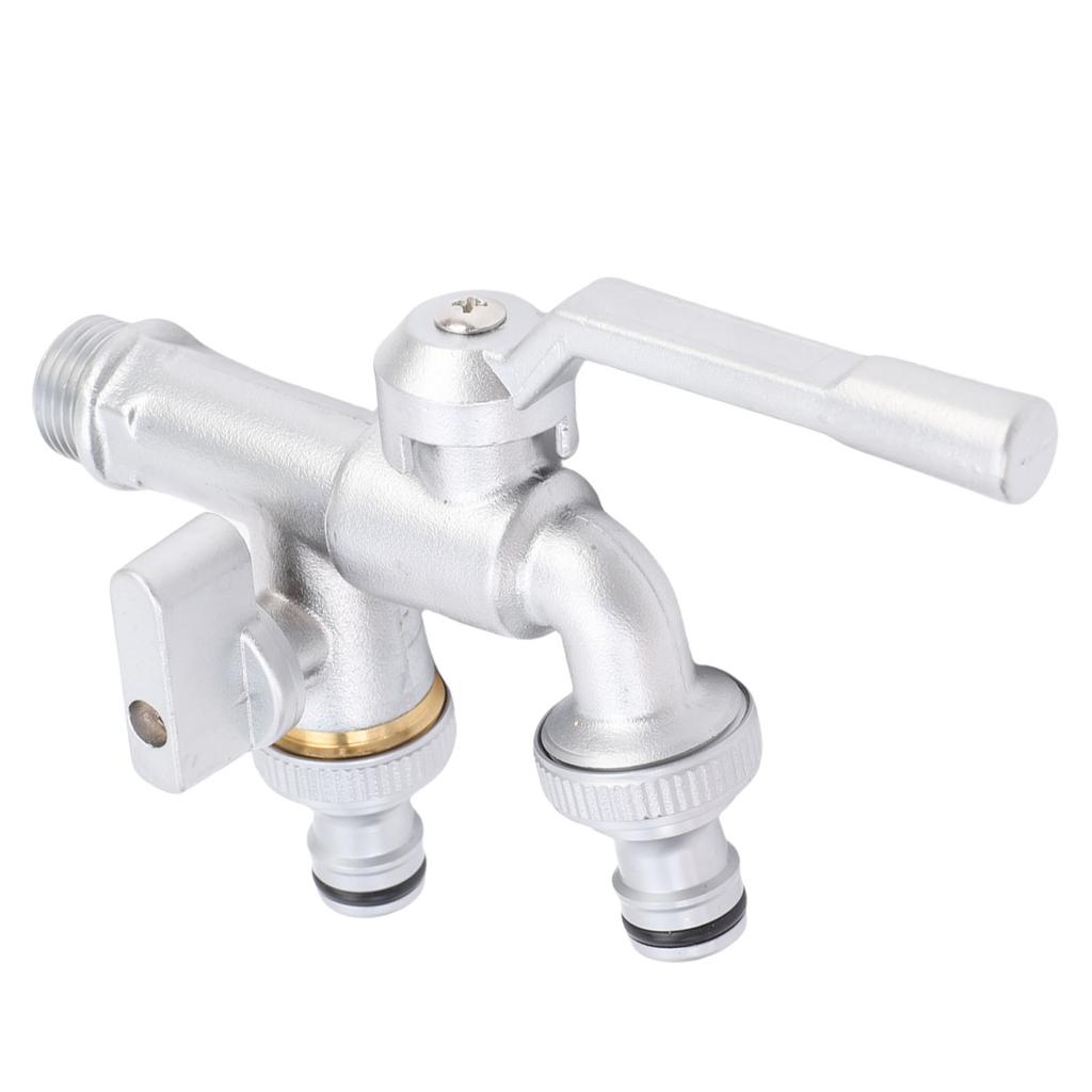 Doppelhahn Wasserhahn 1 2in Einlass 3 4in Auslass 1 in 2 Aus Messing Außenwasserhahn Schlauchverteiler