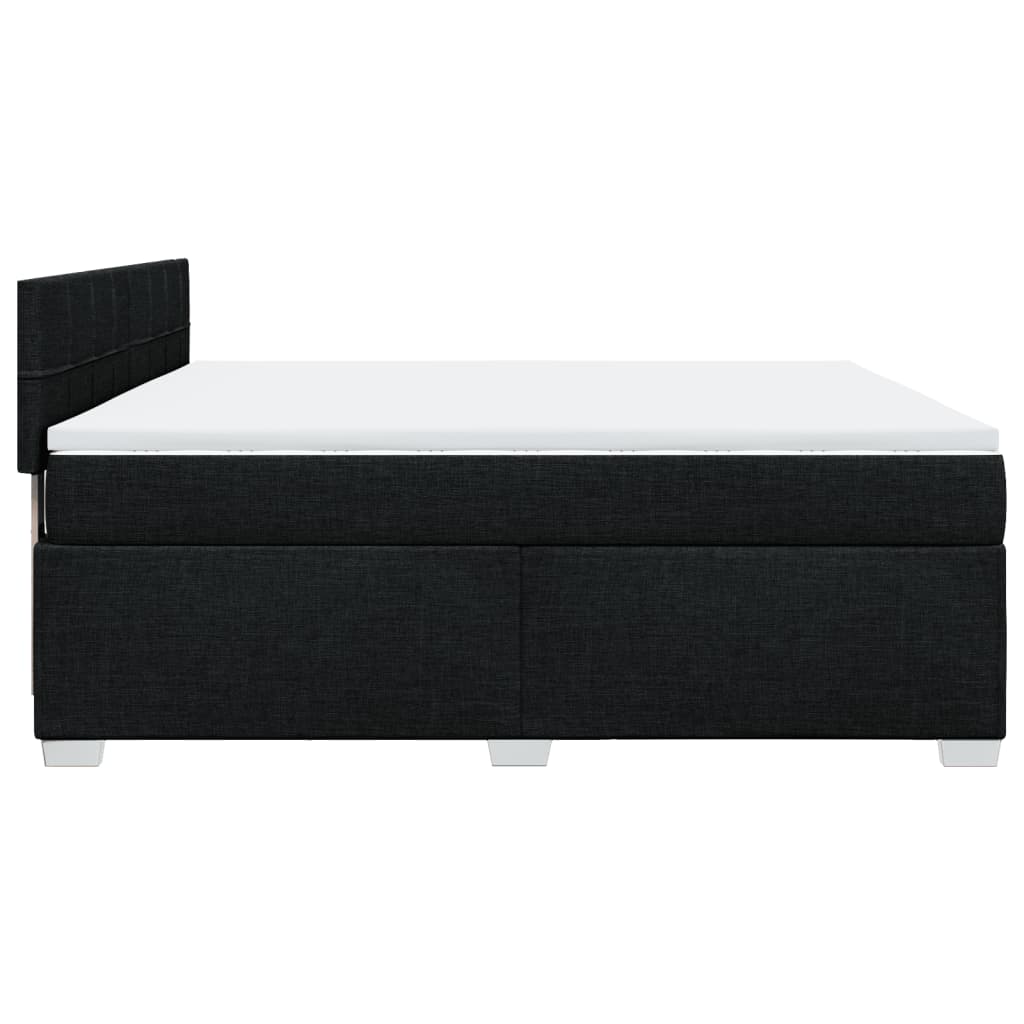 Box Spring Bed with Mattress Black 180 x 200 cm Fabric
